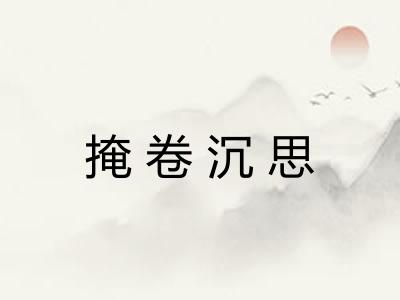 掩卷沉思